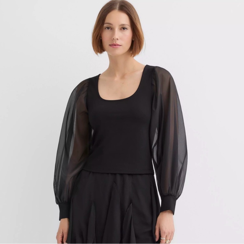 LOFT Organza Point Top - NWT Medium